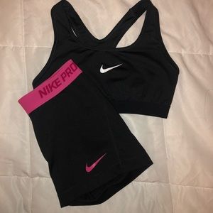 Nike pro sports bra / spandex set